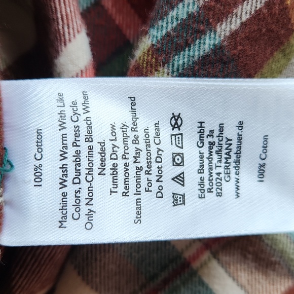 Eddie Bauer mens flannel button down plaid shirt size medium - Picture 5 of 9